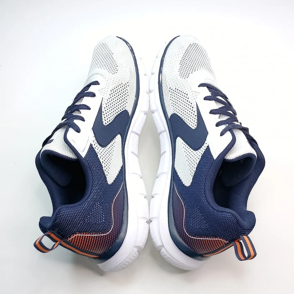 Skechers | Shoes | Skechers Liteweight Mens White Navy Blue Memory Foam ...